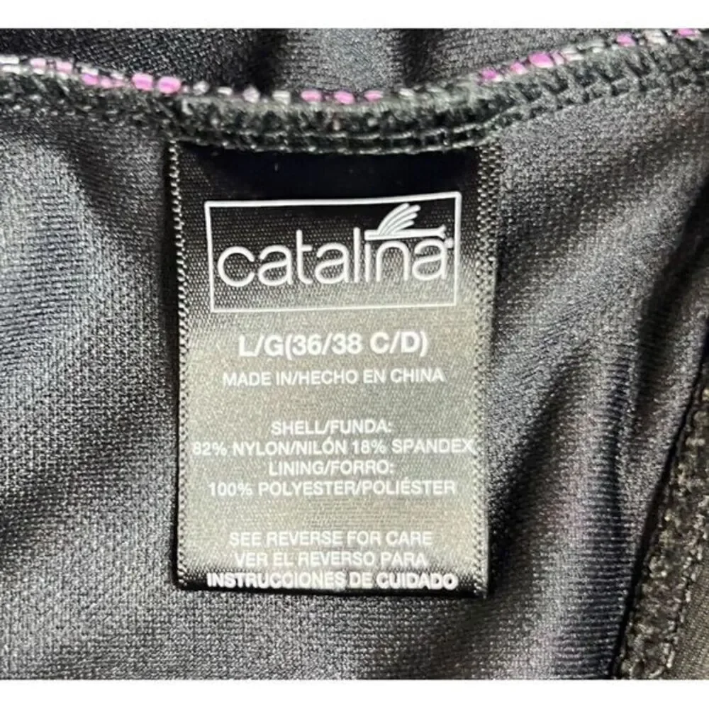 Catalina‎ Women's Size L (36/38 C/D) Tankini Halter Top Padded Pink Purple Black